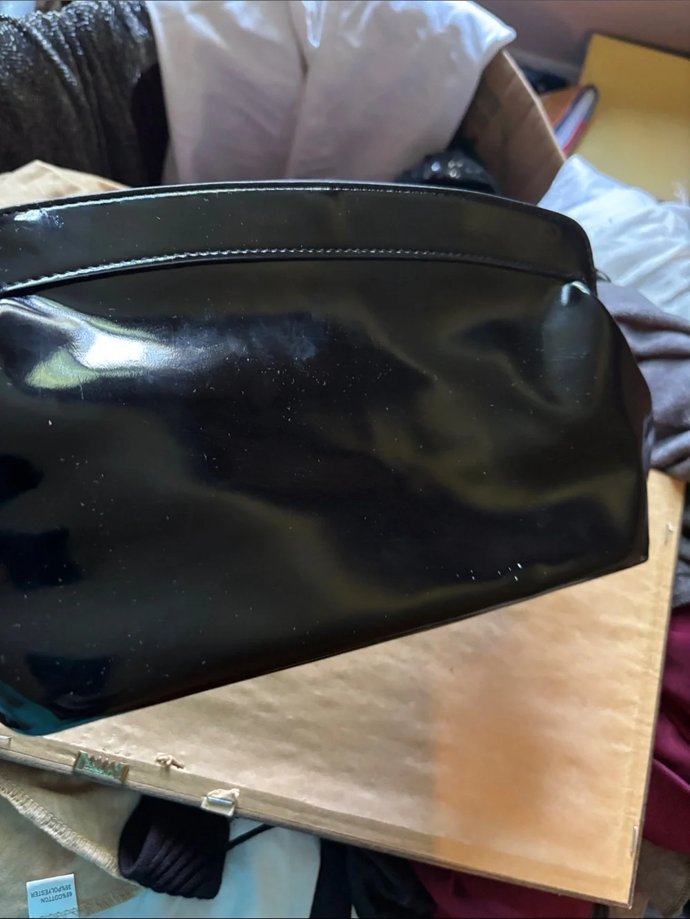 Flash Sale 🎉Dior Black Patent Leather Makeup Clutch - immaculate Red Interior
